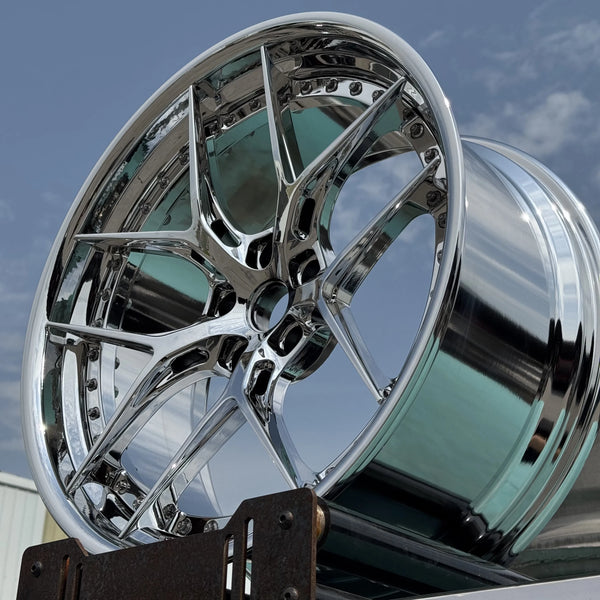 Elevate Your Ride with Custom Polished 100mm PCD Forged Alloy Racing Car Wheels - Premium Aluminum Construction for Passenger Cars